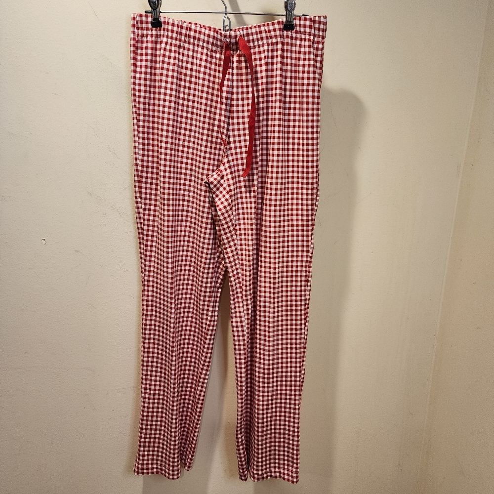 LAND'S END Red and White Gingham Pajama Pants Size XS